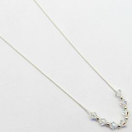 COLLAR BOLAS CRISTAL*7 /PLATA